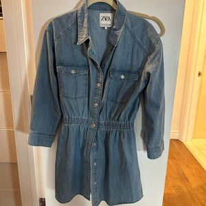 Zara button denim dress